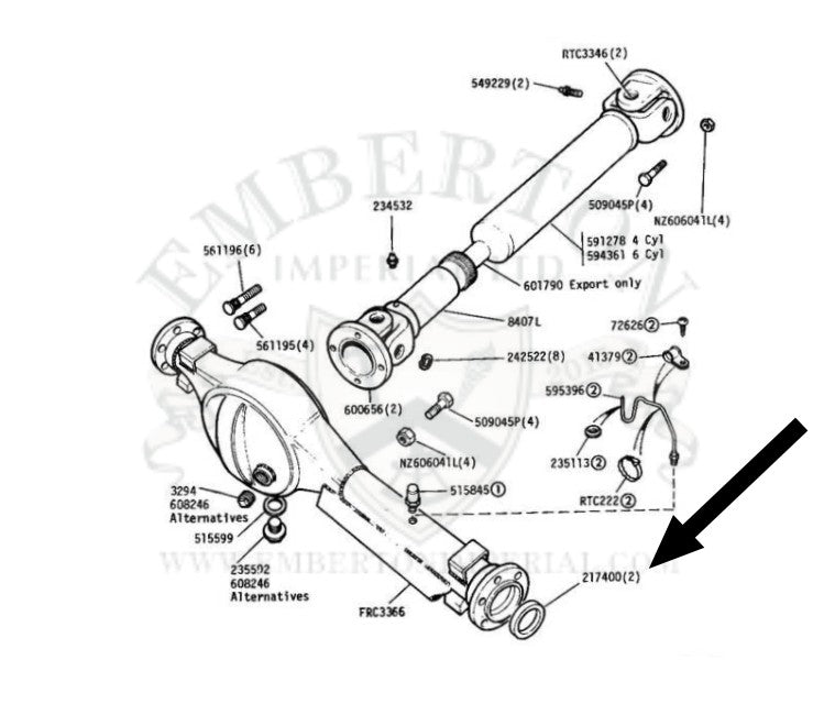 Joint d'huile de carter d'essieu avant série Land Rover 1 2 2a 3