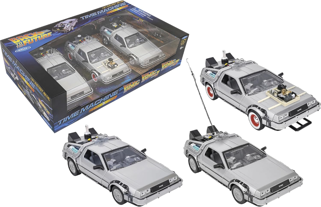 DeLorean Back to the Future Trilogy Set 224003 Welly 1:24