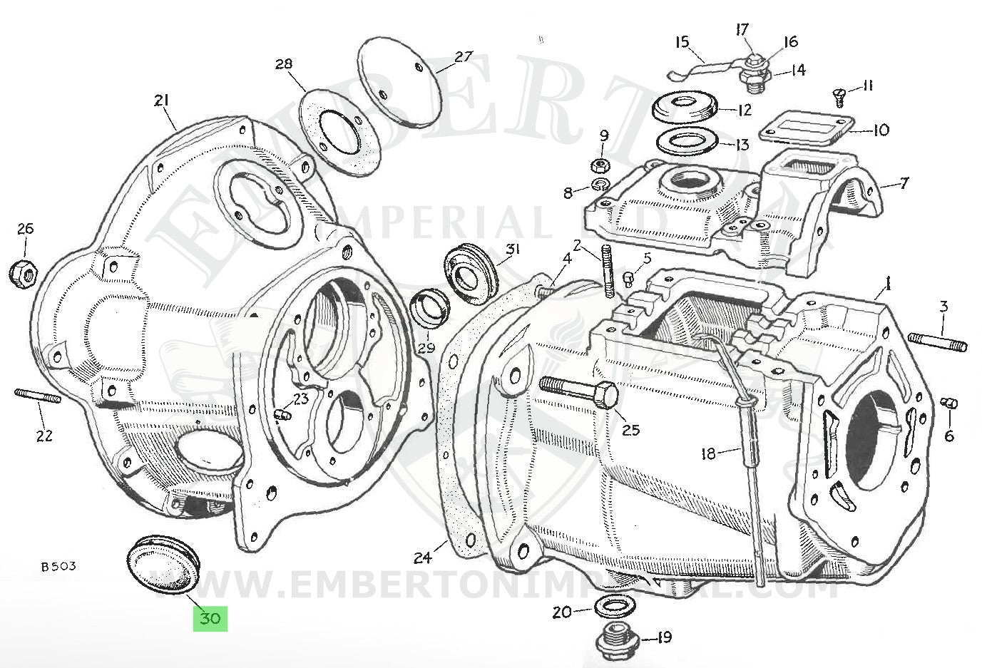 Land Rover Serie 1 und 2, Dichtungsmanschette für Getriebegehäuse, 232604
