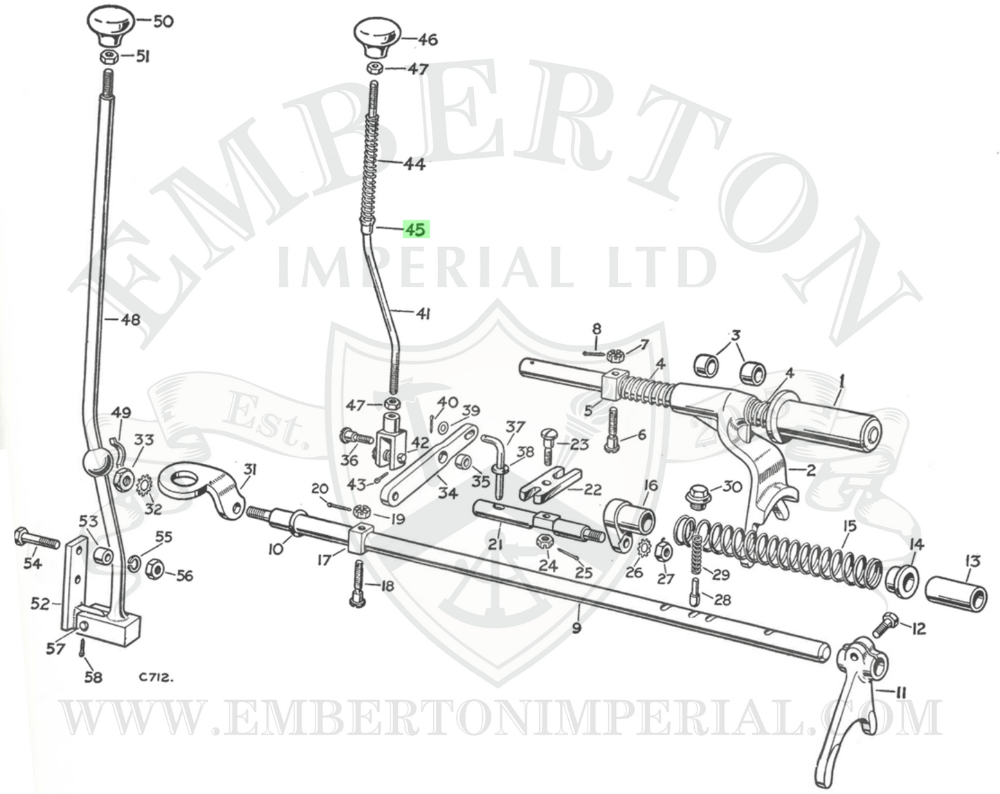 Land Rover Series 1, 2, 2a & 3 Bush for 4 Wheel Drive Selector Rod 234658
