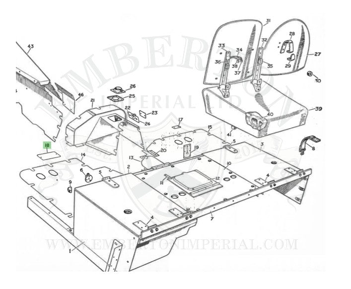 Land Rover Series 1 80 86 88 107 109 Bulkhead 300881 Pedal Holes Cover Plate