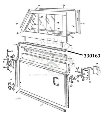 Land Rover Series 2 2a 3 Side Window door "top to bottom" Seal 330163