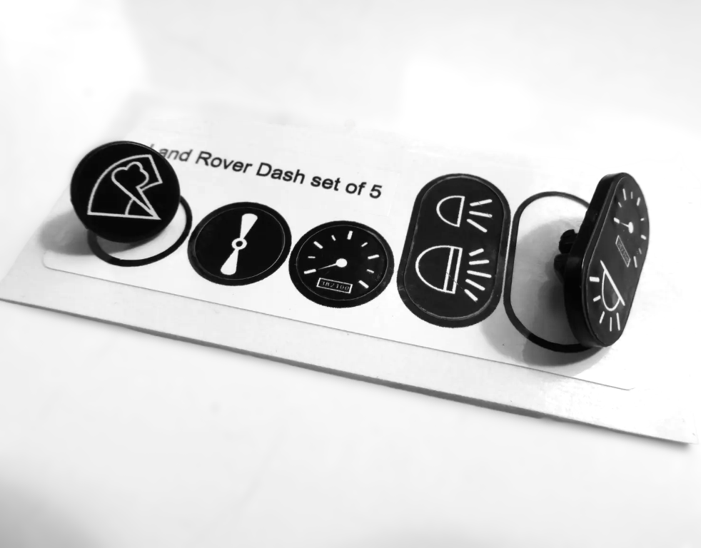Land Rover Series 3 Dash Panel Instrument Tab Decals Refurbishment ALL MODEL SET