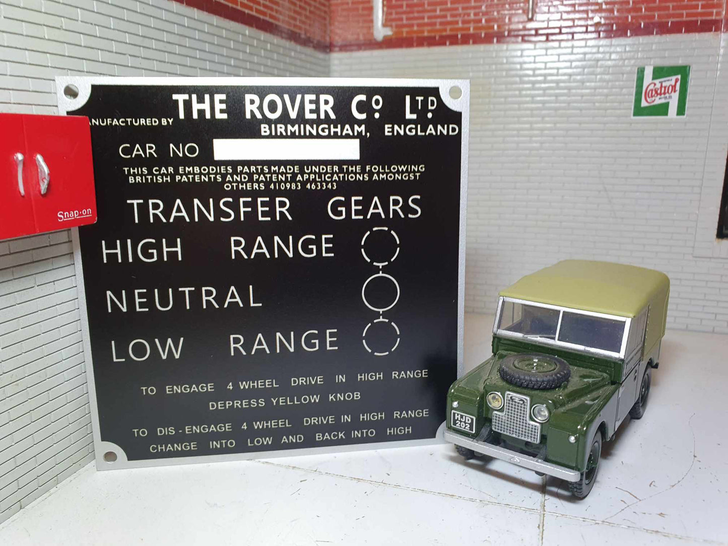 Land Rover Series 1 & 2 Bulkhead Transfer Box Information Plates (Variants Available)