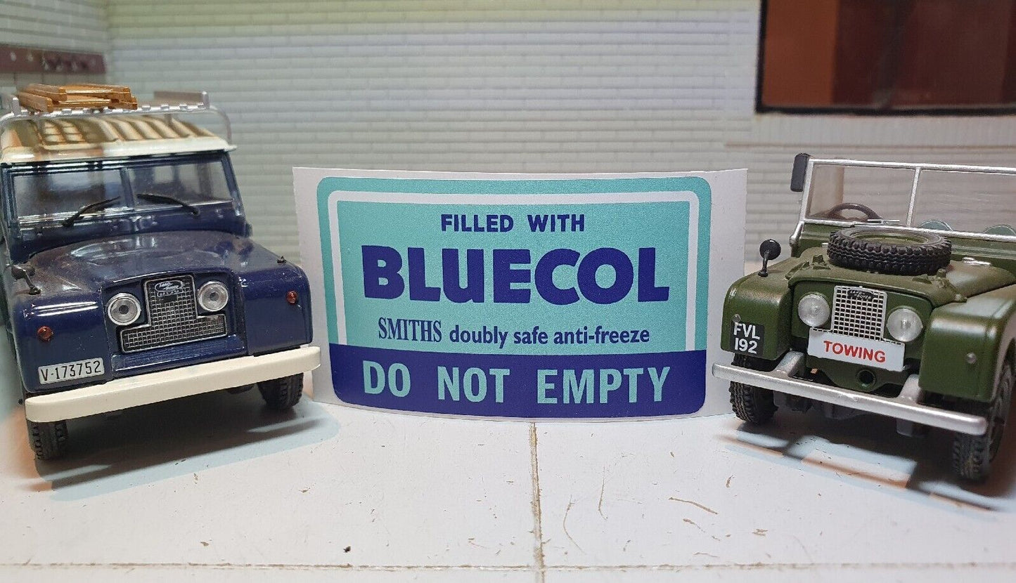 Land Rover Series 1 2 2a 3 Bluecol Smiths AntiFreeze Radiator Decal