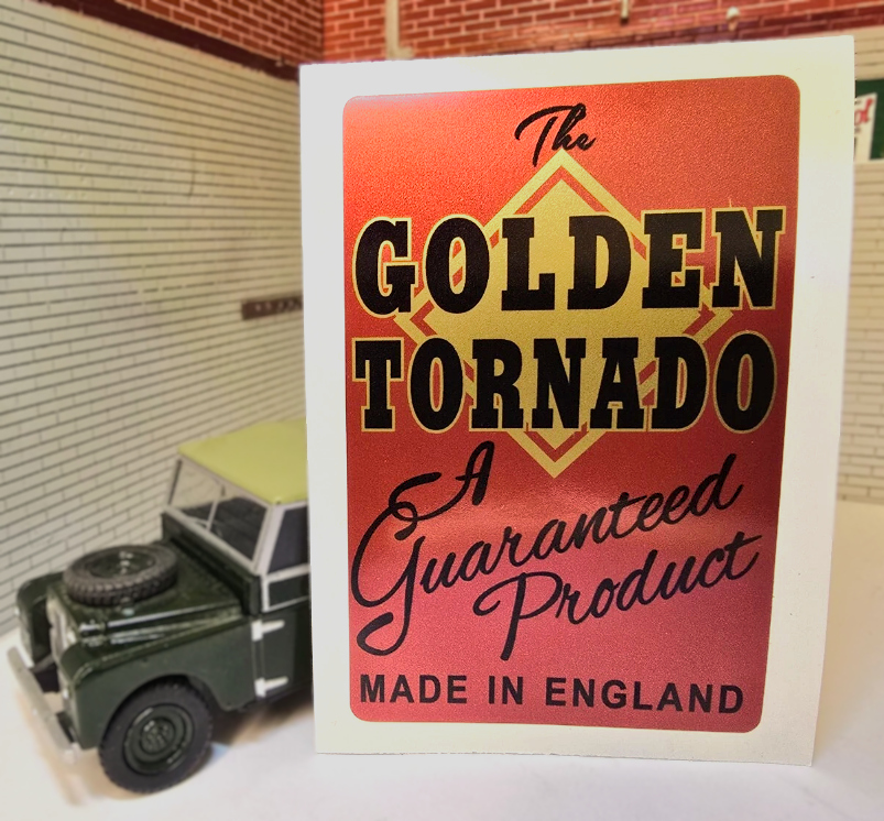 Golden Tornado Foot Pump Label Decal