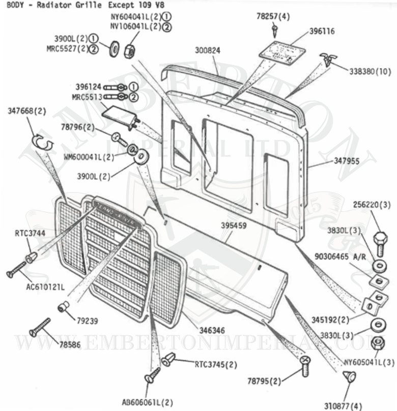 Land Rover Series 3 Grille Panel Stainless Fixing Kit (Early or Later Kit Available)