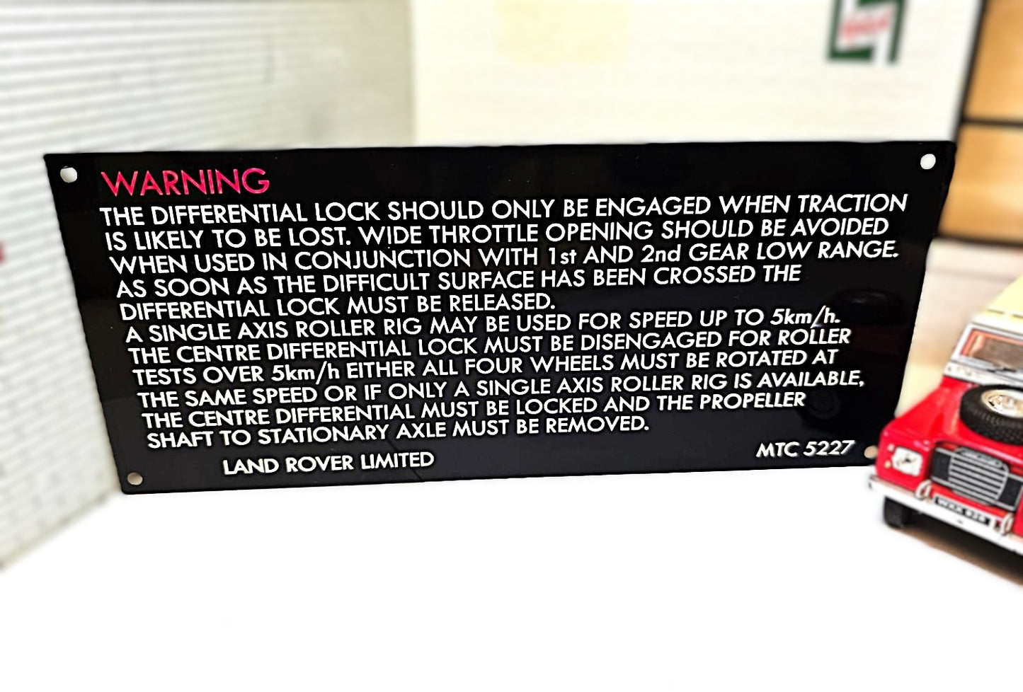 Land Rover Defender MTC5227 Fusebox Decals and Plates