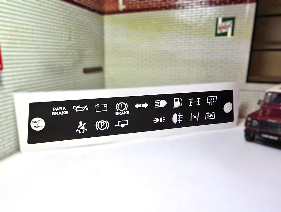 Land Rover Defender Dash Panel Warning Light Decals