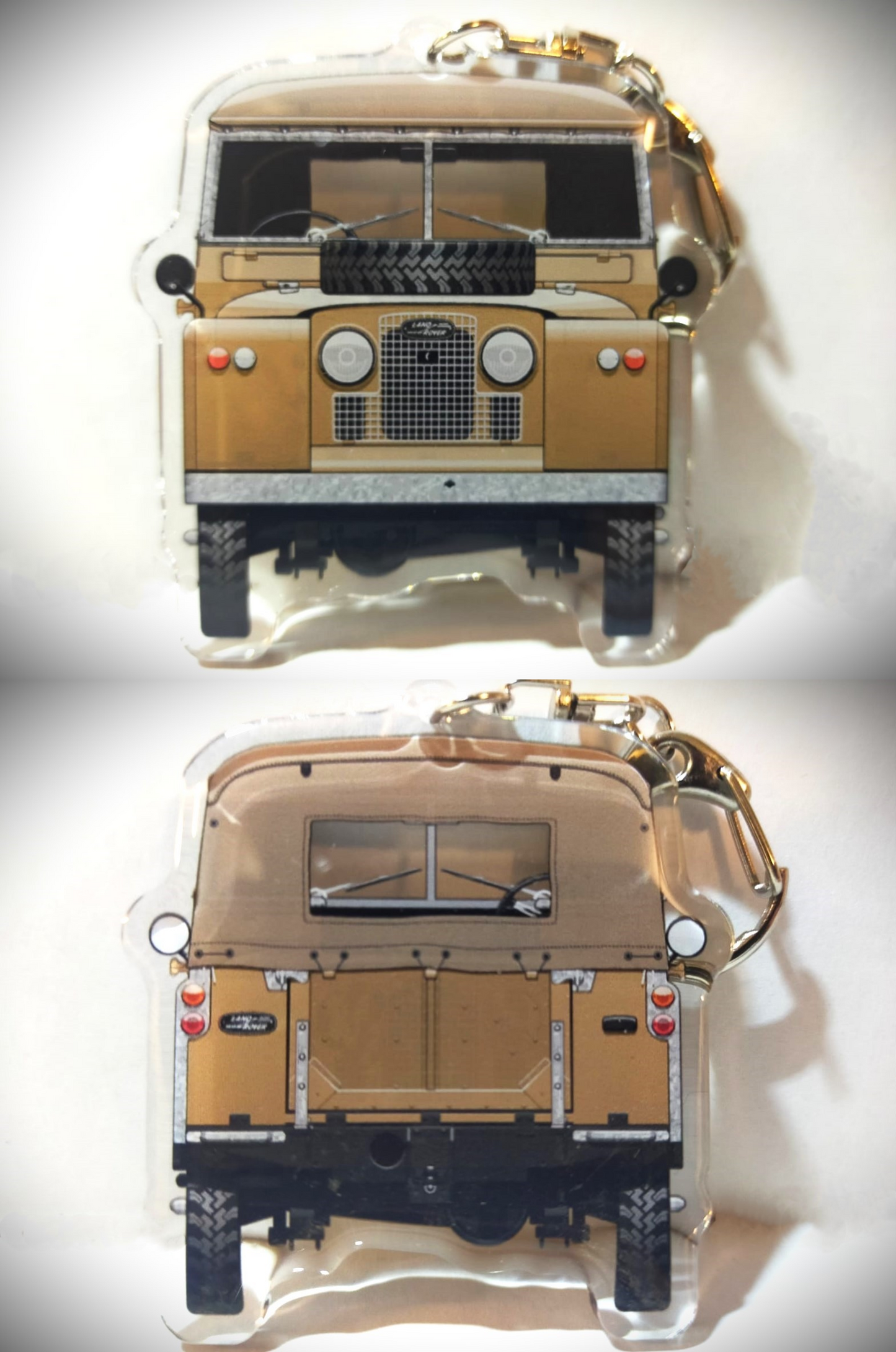 Schlüsselanhänger aus Kunststoff für Land Rover Serie 2 2a, Canvas-Oberteil