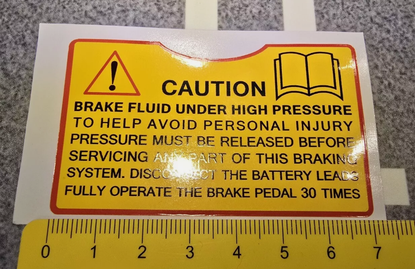 Range Rover Classic Decal ABS Brake Decal V8 4.2 3.9 TDI 1989-1995 LSE