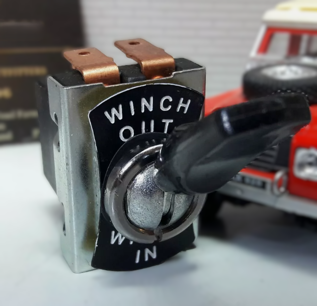 Electric Winch In & Out Toggle Switch & Tag