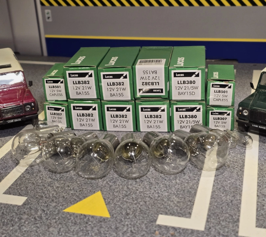 Land Rover Defender 90 110 OEM Genuine Lucas External Filament Light Bulbs Set