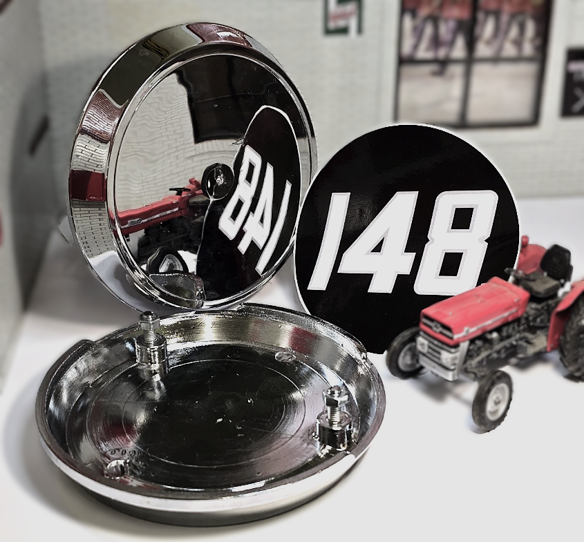 Bonnet Medallion Badges (Pair) for Massey Ferguson MF Tractors (130/135/148)