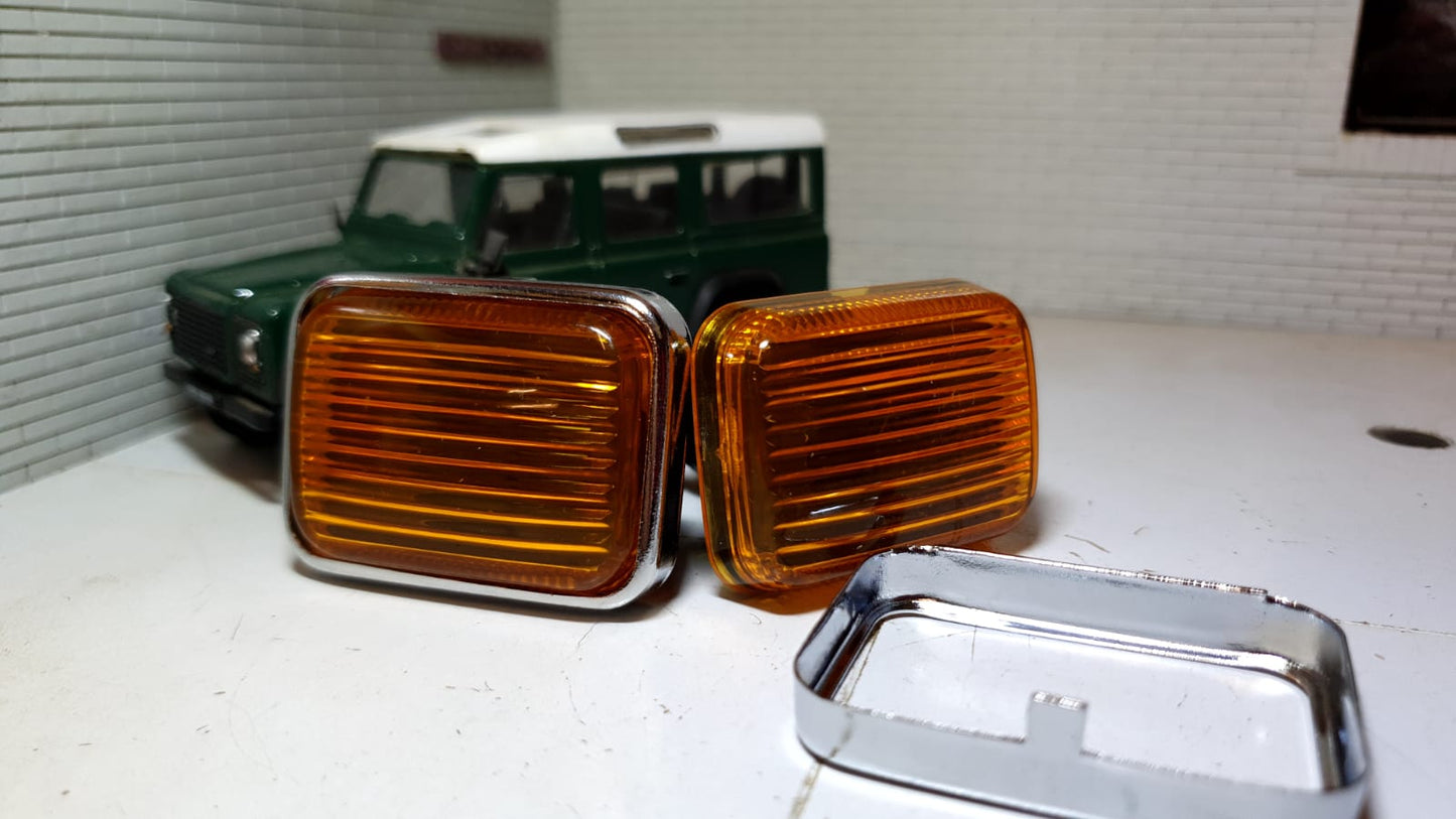 Land Rover Series 3 Defender 90 110 Chrome Plated Brass Rim Light Trims
