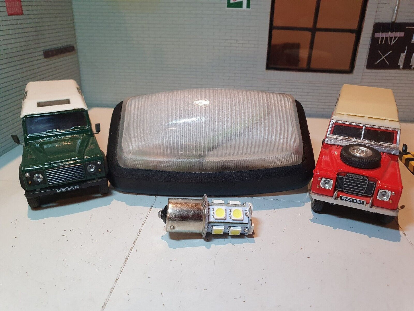 Land Rover Defender TDi Series Interior Roof light Black & Glass & LED Bulb