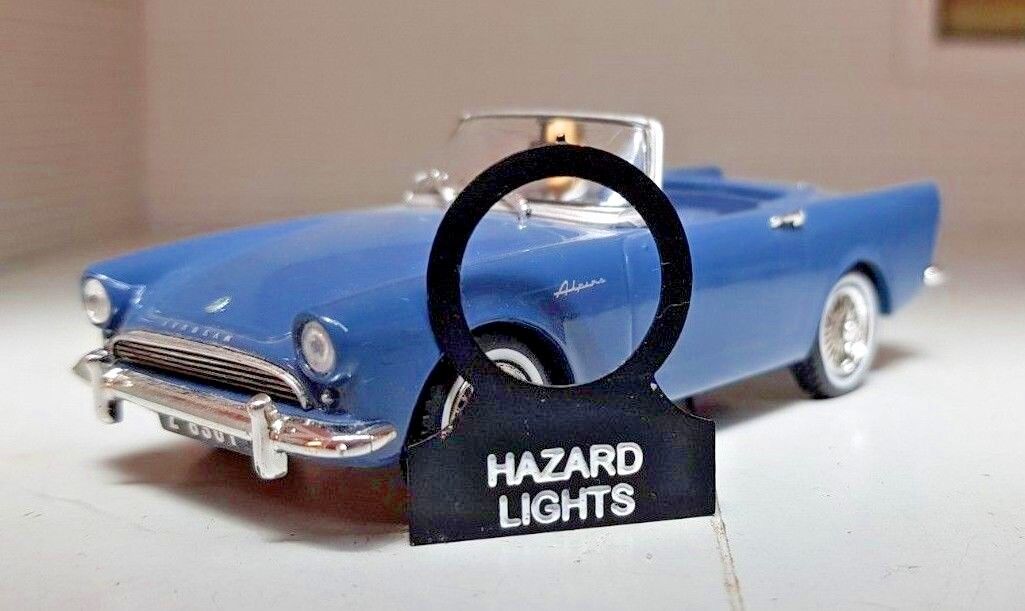 Sunbeam Alpine Tiger Daimler Dart Dash Panel Hazard Warning Switch Tag Tab Label