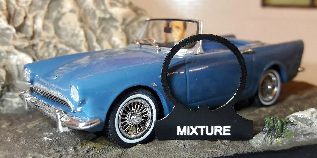 Sunbeam Alpine Tiger Dash Instrument Panel Choke Mixture Tag Tab Label OEM Type