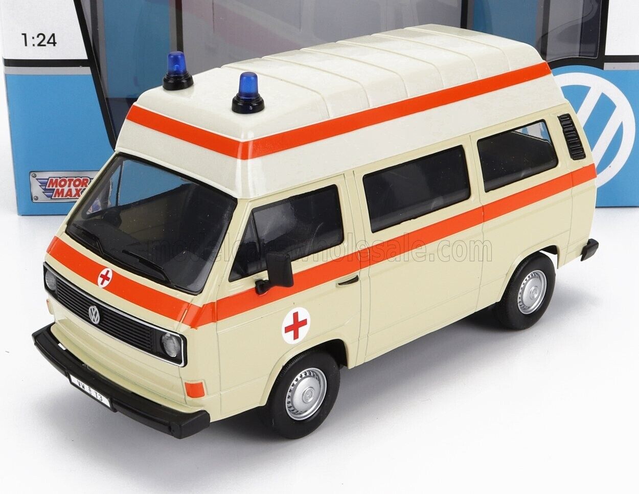 Volkswagen 1980 T3 T25 German Ambulance Krankenwagen Motormax 1:24