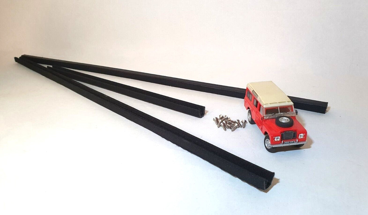 Land Rover Series 2 2a 3 Second Row Door Top Window Channel Set & Stainless Screws