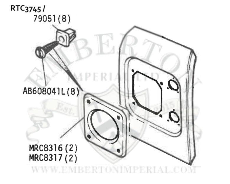Land Rover Series 2a 3 Headlamp Front Wing Trim Screws & Plastic Nut Fitting Set