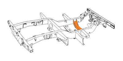 A Line Drawing of a Series 2 SWB chassis highlighting the part on offer.