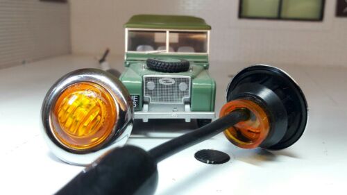 Toylander Land Rover Series 1 1/2 Scale LED Amber Indicators Chrome Trim x2