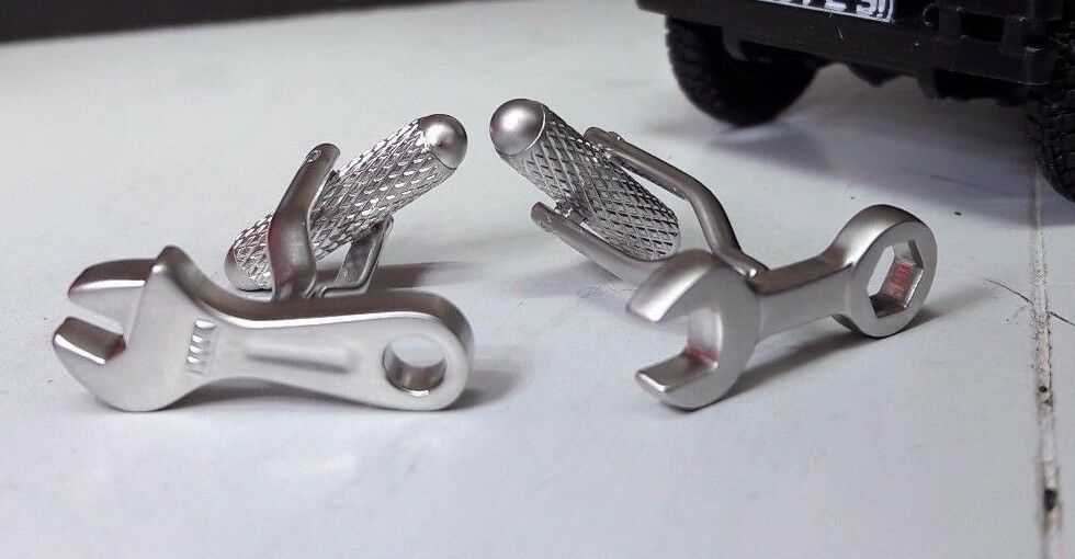 Spanner & Wrench Enamel Cufflinks