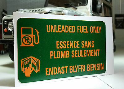 Land Rover Range Rover P38 V8 bleifreier Tankdeckel-Etikett-Aufkleber ESR3482