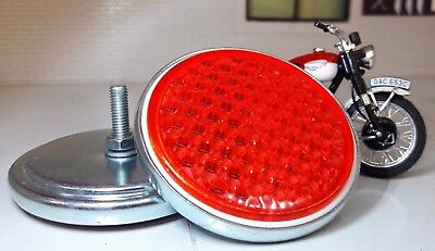 RER14 BSA Norton Triumph Royal Enfield Motorcycle Red Round Reflectors LU57079A