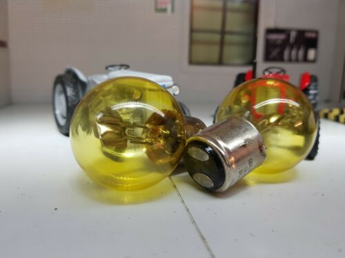 2x Yellow Headlight Headlamp Bulbs French Petrol Massey Ferguson MF35 30 FF30