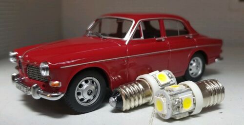 Volvo 140 160 P1800 Amazon MES E10 LED Dash Instrument White SMD Bulb Upgrade x2