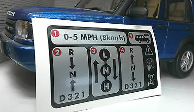 Land Rover Discovery D2 Warning Decal Automatic Auto Transmission BAC001150