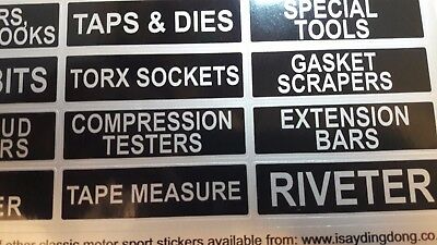 Garage Tool Box Trolley Drawer 78 Labels Decal Set Land Rover Series Classic Car