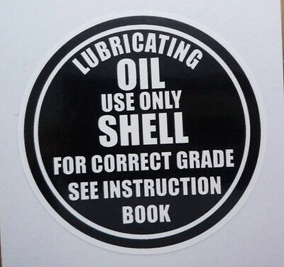 Land Rover Series 1 2 2a AC Shell Oil Filler Cap Label Decal White/Black 272476