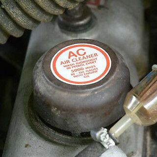 Land Rover Series 1 2 2a AC Vintage Breather Cap Label Decal Red on White