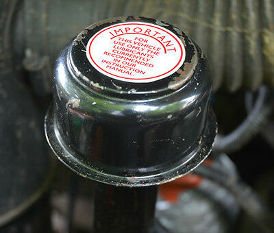Land Rover Series 1 2 2a AC Vintage Oil Filler Decal Label Red White Breather Cap