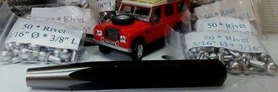 Land Rover Series 1 2 2a 3 80 86 88 107 109 Solid Round Rivet Set & Tool 3/16 - 300 Rivets