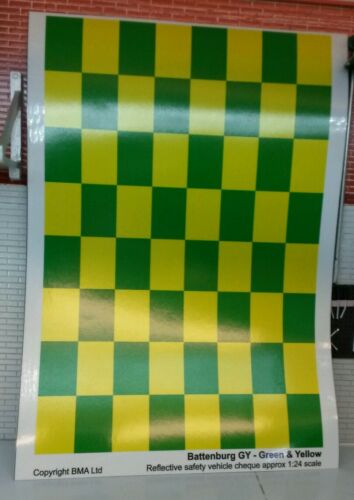 G 1:24 Scale Modern Ambulance Code 3 Battenburg Reflective Model Decal A5 Sheet