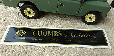 Land Rover Triumph Jaguar Daimler Coombs of Guildford Dealer Decal Sticker
