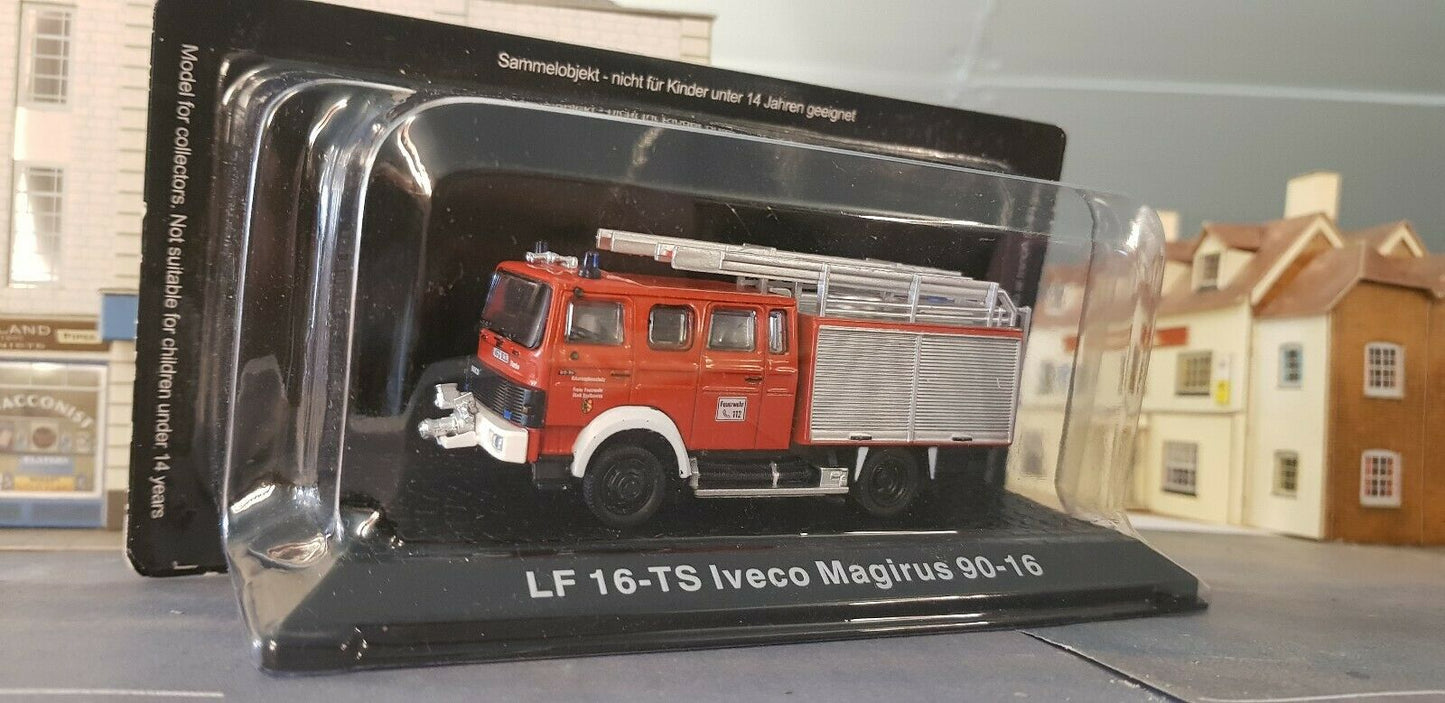 Iveco Magirus Feuerwehrauto 90-16 LF 16-TS 1990 Feuerwehrmodell 1:72/76