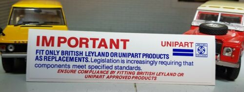 Range Rover Classic Series 3 90 110 Engine Bay BL Unipart Sticker Decal