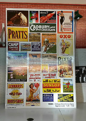 G 1:24 Advert Poster Decals Vintage Station Railway Layout Diorama LGB Scale