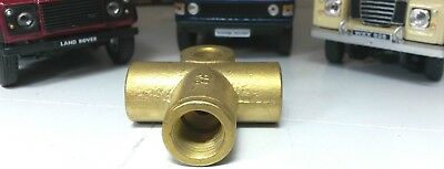 Land Rover Series 3 Defender Brass Rear Axle Brake Pipe Union T Tee Connector