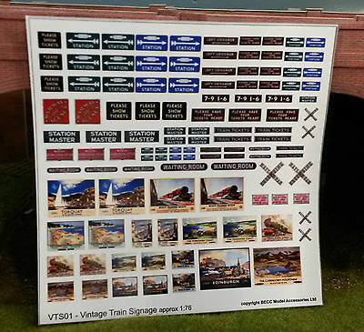 1:76 HO OO calibre 00 modèle ferroviaire première gare BR avis signes accessoires