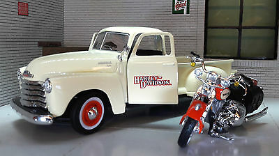 Chevy 3100 1950 & Harley Davidson FLSTS Springer Maisto 1:24