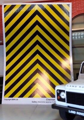 1:24 Emergency Chevron Code 3 Black Warning G Scale Model Kit Decal A5 Sheet