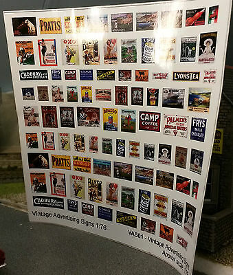 1:76 HO OO calibre 00 modèle ferroviaire Vintage publicités signes affiches plate-forme de gare