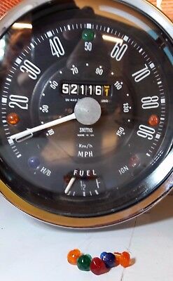 Jaeger Smiths Warning Jewel Set Instrument for Austin Mini Cooper Speedo Gauge