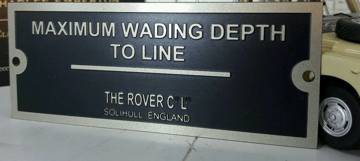 Land Rover Series 1 2 2a 3 Warning Max Wading Depth Brass Bulkhead Plaque Plate